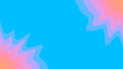 A vibrant abstract background features dynamic wavy shapes in bright blue, pink, and orange, creating a modern and energetic design.