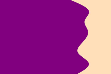 A modern abstract background featuring a vibrant purple color seamlessly blending with a soft beige hue through an elegant wavy line.