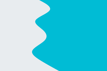 A clean and modern abstract background featuring a dynamic wavy line dividing vibrant blue and soft white colors, perfect for contemporary design projects.