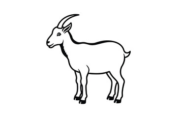 Obraz premium Elegant Goat Illustration in Black and White Silhouette Style
