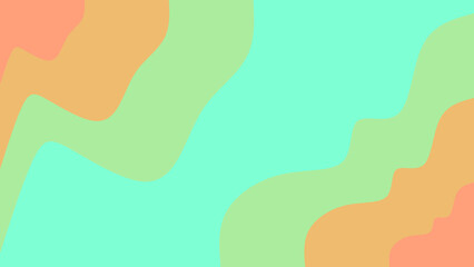 A vibrant abstract background featuring smooth, organic waves of pastel orange, green, and teal, creating a serene and modern visual texture.
