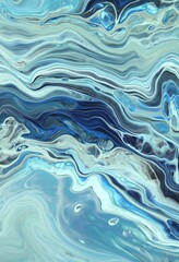 Fototapeta premium Abstract Classic Blue Marbled background, fluid paint art, wavy wallpaper, marbling texture, blue lines, artistic fashion backdrop, Pattern Abstract Wave Texture Ebru Effect Ombre Bright Gradient