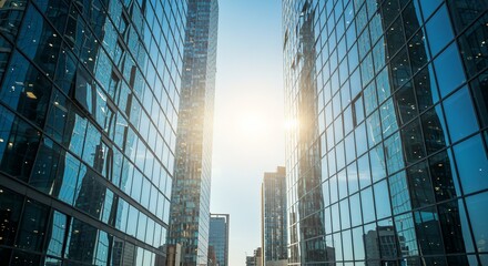 Skyscraper Sunburst: Urban Dreamscape