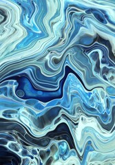 Abstract Classic Blue Marbled background, fluid paint art, wavy wallpaper, marbling texture, blue lines, artistic fashion backdrop, Pattern Abstract Wave Texture Ebru Effect Ombre Bright Gradient
