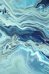 Obraz premium Abstract Classic Blue Marbled background, fluid paint art, wavy wallpaper, marbling texture, blue lines, artistic fashion backdrop, Pattern Abstract Wave Texture Ebru Effect Ombre Bright Gradient