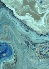 Obraz premium Abstract Classic Blue Marbled background, fluid paint art, wavy wallpaper, marbling texture, blue lines, artistic fashion backdrop, Pattern Abstract Wave Texture Ebru Effect Ombre Bright Gradient