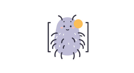 Cute cartoon dust mite character design for allergy awareness and educational material