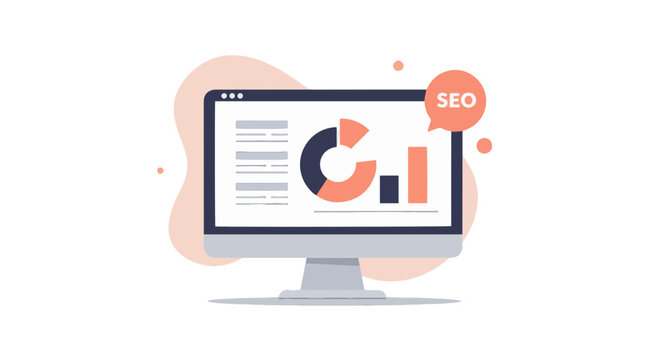 Digital marketing insights: seo analytics on computer screen for enhanced online strategy