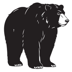 Fototapeta premium Illustration of a majestic bear, a symbol of strength and wilderness, isolated on white background