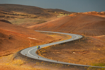 S - shaped highway in northern Iceland.