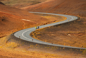 S - shaped highway in northern Iceland.