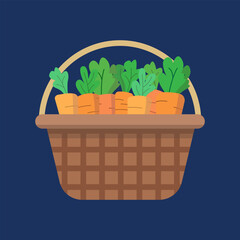 Organic Vegetable Basket with Fresh Carrots