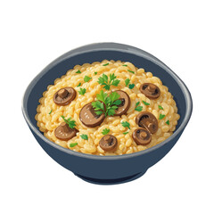 Vector illustration of Risotto food on a plate