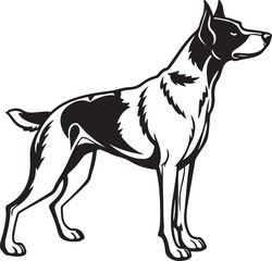 Obraz premium Drever dog vector art silhouette image