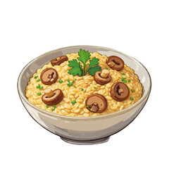 Vector illustration of Risotto food on a plate