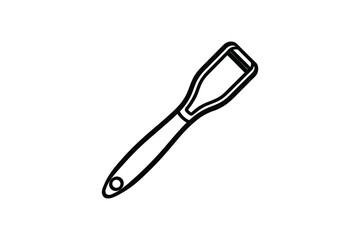 Obraz premium Outline Style Ice Scraper for Car Windshield Cleaning Tool silhouette