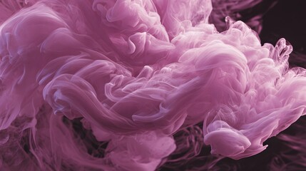 Intricate swirls of magenta ink in water.