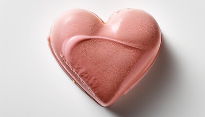 Fototapeta premium heart shaped ice cream on a white background