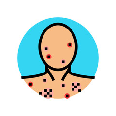 acne adolescence puberty color icon vector illustration