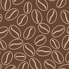 Coffee beans seamless pattern, vector background. seamless background with coffee beans. Graphic texture for restaurant template.