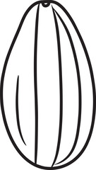 Sunflower Seeds Silhouette in Black | Organic Farming Element Illustration Icon