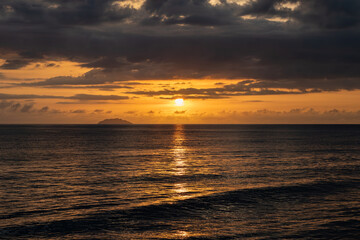 Sunset at the beach shore
