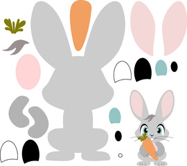 Bunny, rabbit, animal cut file, laser cut, cricut, silhouette, paper craft, felt craft, fabric craft, svg file, cutting file