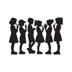 treat kids vector silhouette clip art logo design illustration