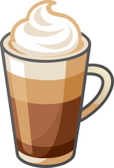 Coffee drinks latte with foam isolated vector illustration stock illustration