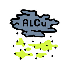 acid rain carrying toxic metals like aluminum copper color icon vector illustration