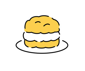 かわいい手書き風のシュークリーム