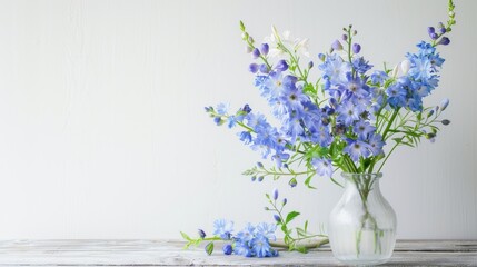 Obraz premium Elegant White Background Flower Still Life Art Photography: Capturing the Timeless Beauty of Blooms, From Delicate Petals to Vibrant Hues – A Fusion of Minimalism and Artistry for Galleries, Home Deco
