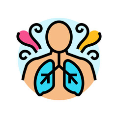 breathing technique inclusive fitness color icon vector illustration