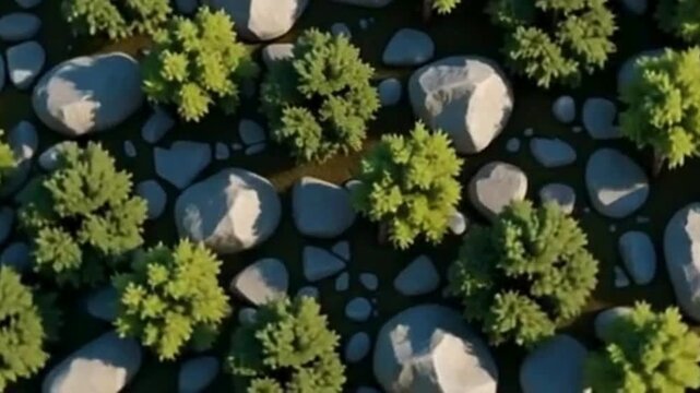 Looping game environment elements like trees and rocks