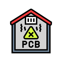 air duct system releasing invisible pcb color icon vector illustration