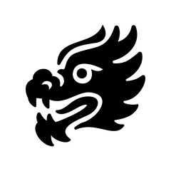 Dragon face icon with traditional features for Vietnam Mid Autumn Festival
