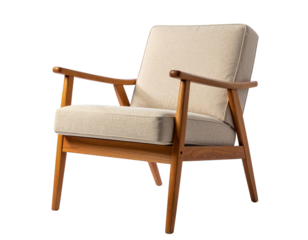 Minimalist Scandinavian Armchair in Beige Tone