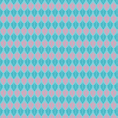 Geometric Teal and Lavender Leaf Pattern