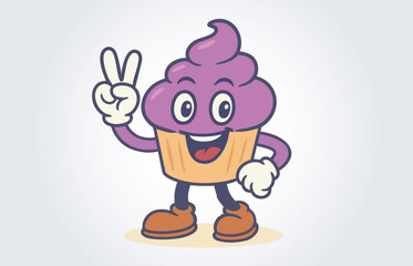 Cupcake Mascot Cartoon Character Logo Template