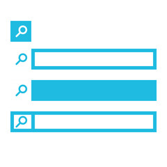 User interface search bars with magnifying glass icons for web and mobile design