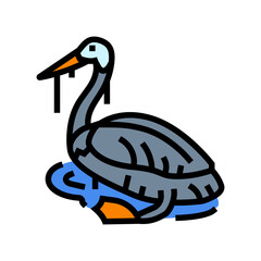 dying bird covered oil color icon vector illustration