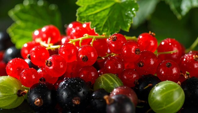Red and black currants and gooseberries - Powered by Adobe