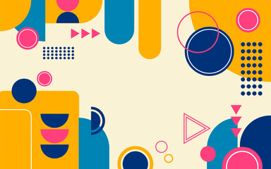 Flat design memphis geometric background