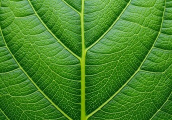 Closeup of Vibrant Green Leaf Texture