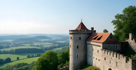 Naklejka premium Mirow castle in Poland. One of the medieval castle on the Trail of the Eagles Nests in Poland.