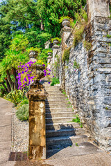 Stairs decorated with flowers