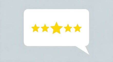 Five star rating inside a speech bubble icon