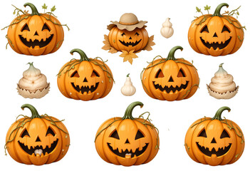 Small Pumpkin Collection - Mini Halloween Pumpkins | Tiny Jack-o-Lanterns | Little Orange Gourds | Small Harvest Pumpkins | Miniature Pumpkins