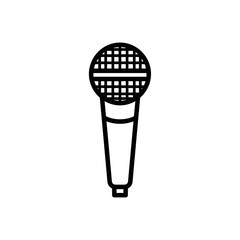 Microphone outline illustration on white background  