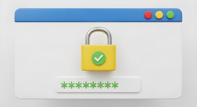 Secure login screen with padlock and password field - Powered by Adobe